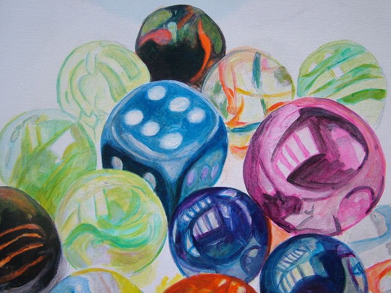 Marbles and dice (detail)