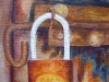 Padlock and door